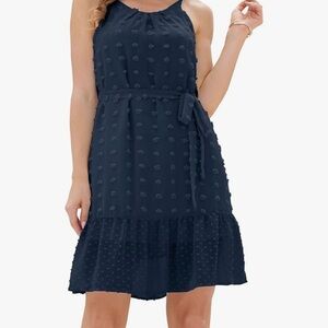 Grace Karin‎ Dress Size XL Navy Blue Swiss Dot